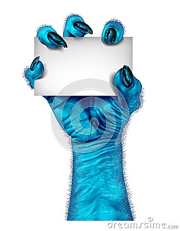 Blue Monster Hand Stock Photo