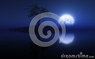 Blue Moon Light Stock Photo