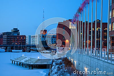 Blue morning in Milwaukee Stock Photo