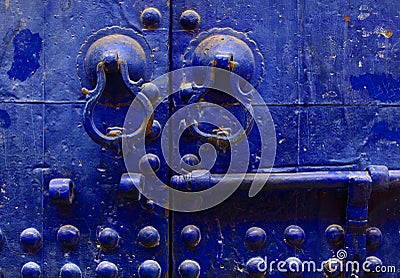 Blue Moroccan door Stock Photo