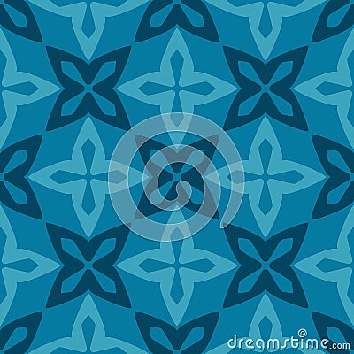 Blue moroccan ornamental ceramic tile Vector Illustration