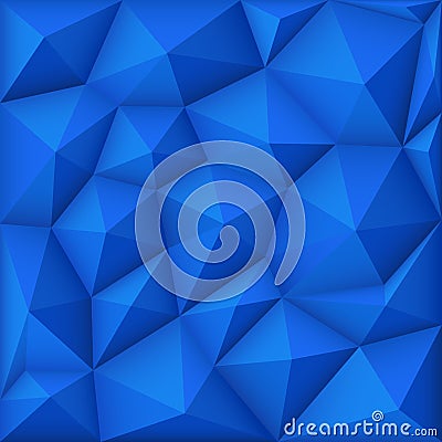 Blue mosaic polygon triangular vector background Vector Illustration