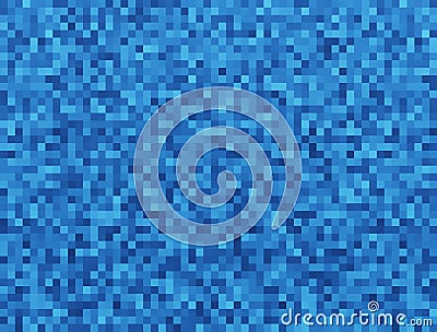 Blue mosaic tile seamless pattern background for continuous repl Cartoon Illustration