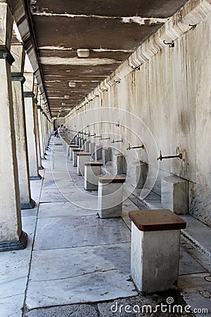 Blue Mosque Ablution Taps Stock Photo