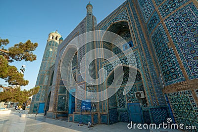 Blue Mosque in Mazar-e Sharif, Afghanistan Shrine of Hazrat Ali Editorial Stock Photo