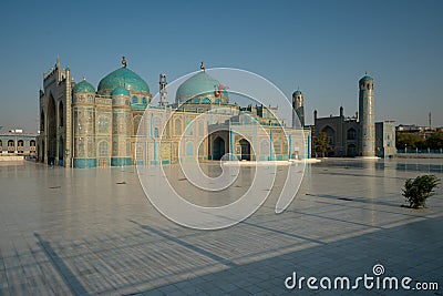 Blue Mosque in Mazar-e Sharif, Afghanistan Shrine of Hazrat Ali Editorial Stock Photo