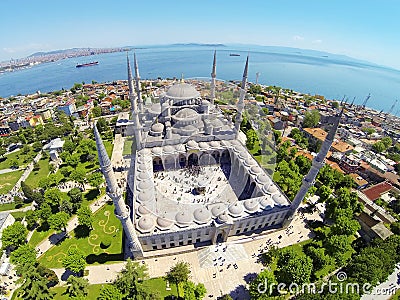 Blue Mosque at Sultanahmet Square Stock Photo