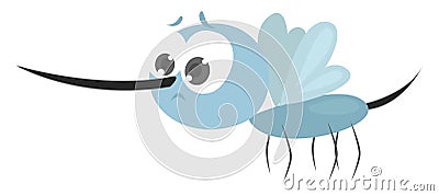 Blue mosquito, illustration, vector Vector Illustration
