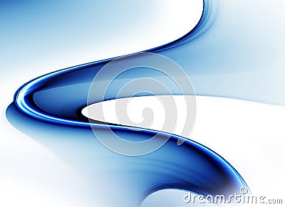 Blue motion, flowing energy Cartoon Illustration