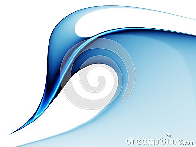 Blue motion, flowing energy, shaped like a bird Cartoon Illustration