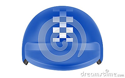 Blue motocross racer helmet. Helmet for delivery man Vector Illustration