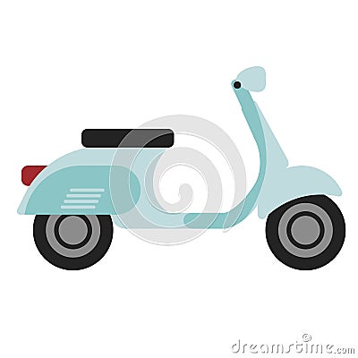 Blue motorbike flat illustration on white Vector Illustration