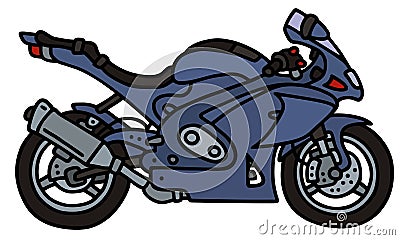 Blue motorbike Vector Illustration