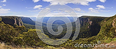 Blue Mount Govett Leap Panorama Stock Photo