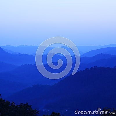 Blue mountain view Stock Photo