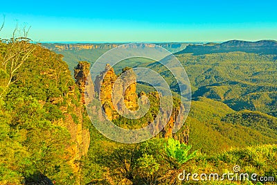 Blue Mountains Echo Point Lookout Stock Photo