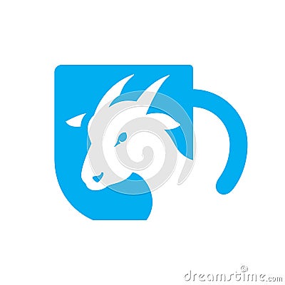 Cup with Goat sign Vector Illustration