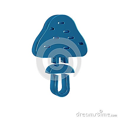 Blue Mushroom icon isolated on transparent background. Stock Photo