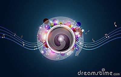 Blue Music Background Stock Photo