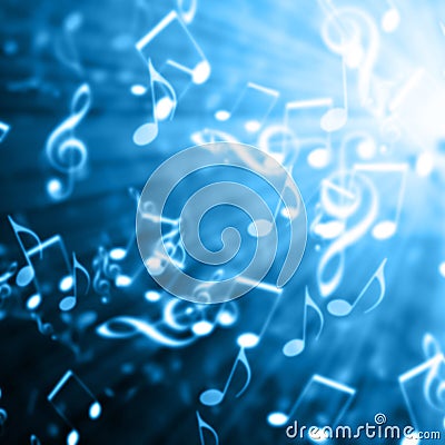 Blue musical background Stock Photo