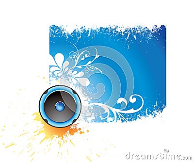 Blue musical banner Vector Illustration