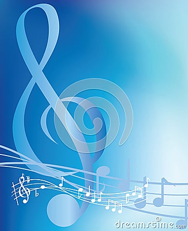 Blue musical notes Vector Illustration