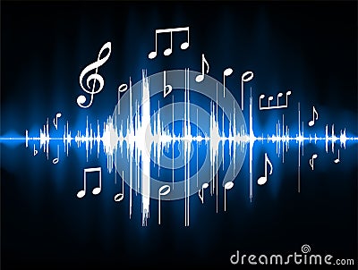 Blue Musical Notes Color Spectrum Stock Photo