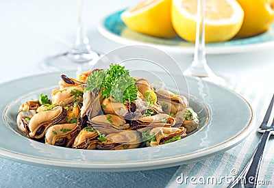 Blue Mussel Salad Stock Photo