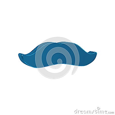 Blue Mustache icon isolated on transparent background. Barbershop symbol. Facial hair style. Stock Photo