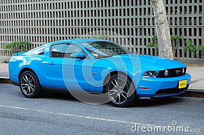 Blue Mustang Editorial Stock Photo