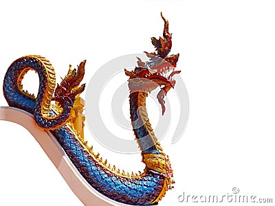 Blue naga statues Stock Photo