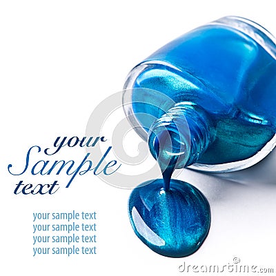 Blue nail polish Stock Photo