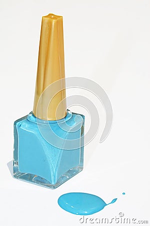 Blue nail polish Stock Photo