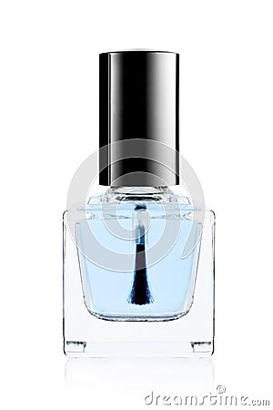 Blue nail polish bottle Stock Photo