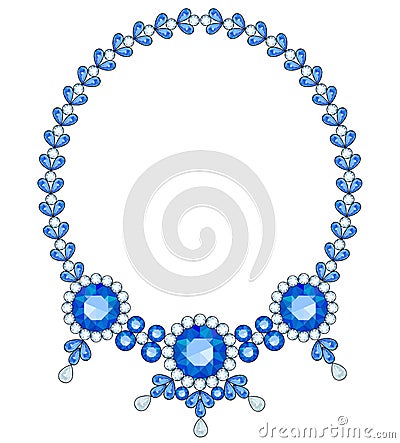 Blue necklace Vector Illustration