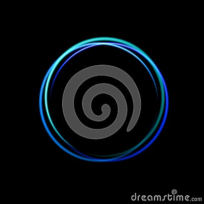 Blue neon circle background Vector Illustration