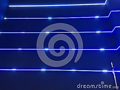 Blue neon lights Stock Photo