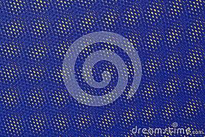 Blue nonwoven fabric on a yellow Stock Photo
