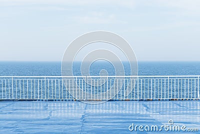 Blue ocean with clear sky from cruise ship Stock Photo