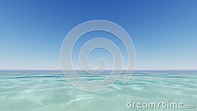 Blue ocean and clear sky 3D render Stock Photo