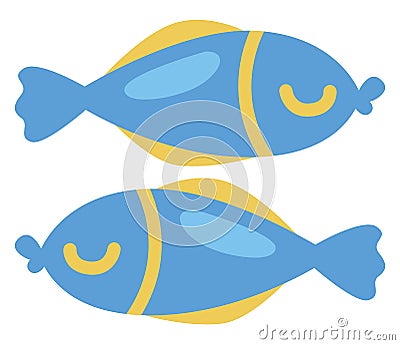 Blue ocean fishes, icon Vector Illustration