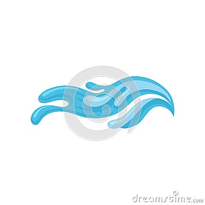 Blue ocean or sea wave, water splash, design element for marine nautical theme vector Illustration on a white background Vector Illustration