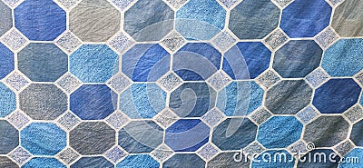 Blue octagon patter texture Stock Photo