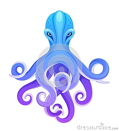 Blue octopus Vector Illustration