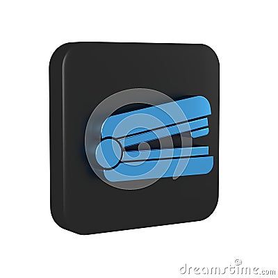 Blue Office stapler icon isolated on transparent background. Stapler, staple, paper, cardboard, office equipment. Black Stock Photo