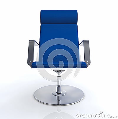 Blue office swivel chair Cartoon Illustration