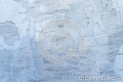 A blue old wall of loose plaster. Abstract background Stock Photo