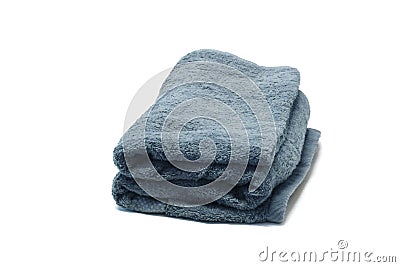 Blue one towel on a white background Stock Photo