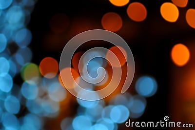 Blue,orange,red and dark abstract light background, Colorful bokeh,circle shining lights, sparkling glittering Christmas,New year Stock Photo