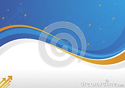 Blue orange wave Vector Illustration